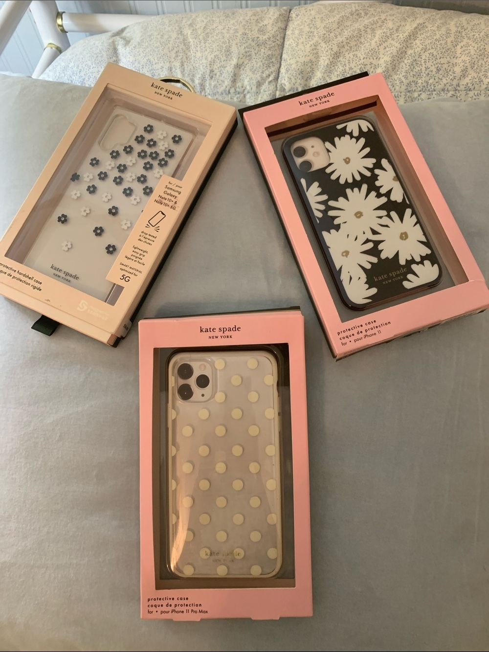 kate spade Clear Polka Dot & Floral iPhone Cases - White/Black